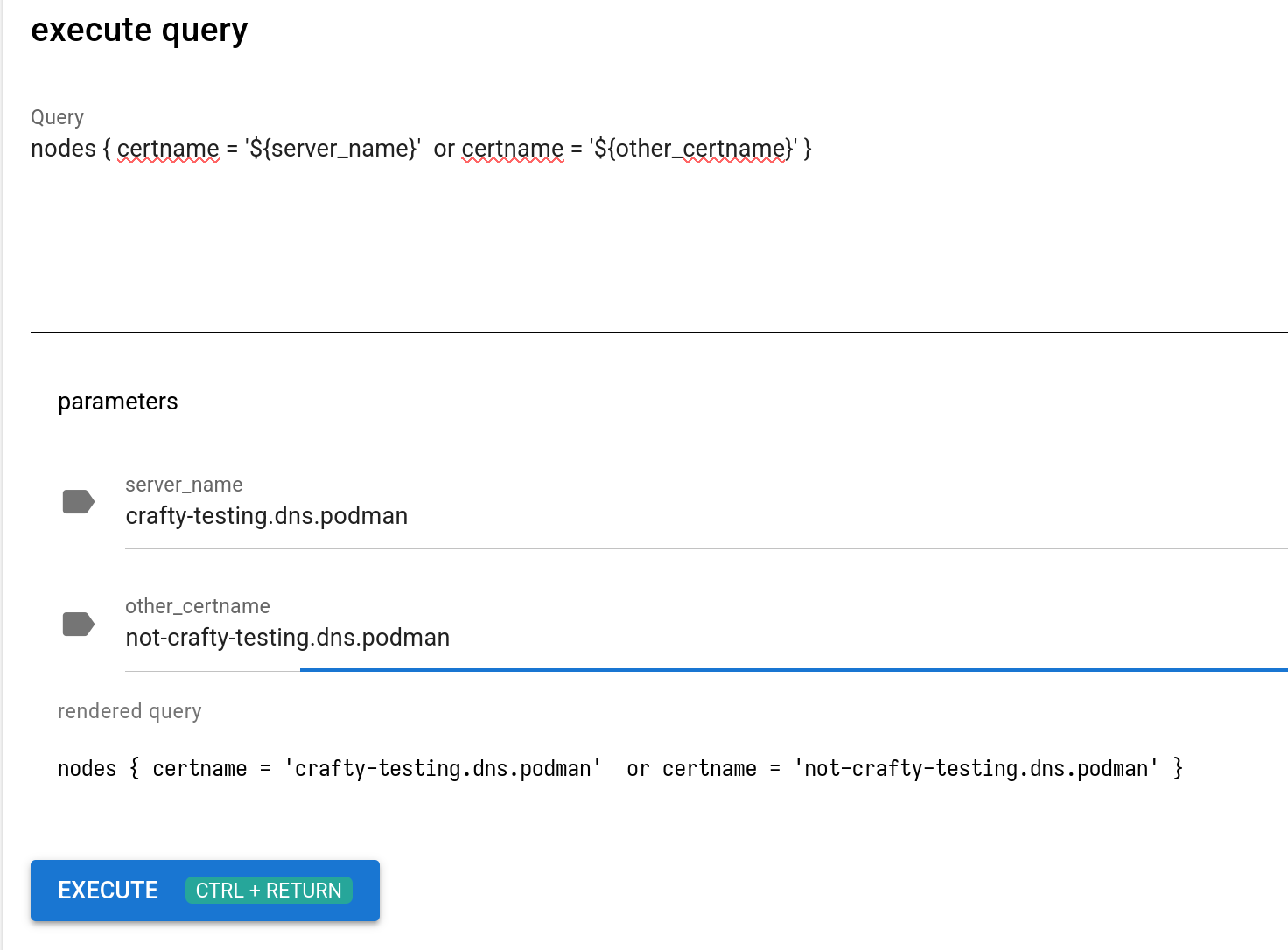 Screenshot of Query with Variable Detection